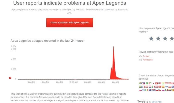 El servidor de Apex Legends recibió datos erróneos de los jugadores del almacén de Respawn