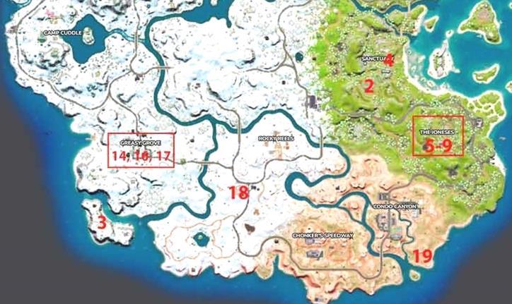Fortnite Capítulo 3 Temporada 1 Cómo encontrar la ubicación de todos los NPCs en el mapa