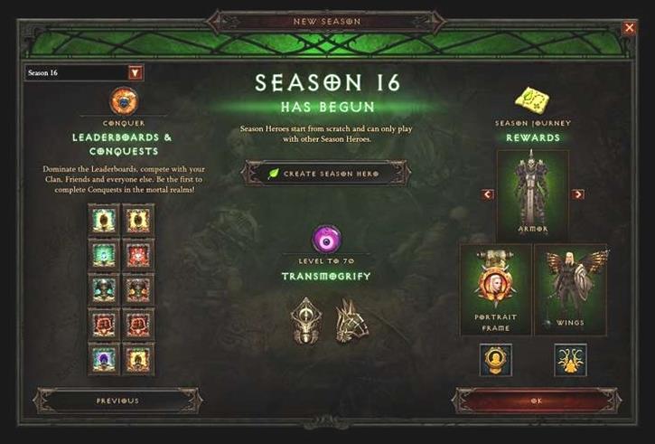 La temporada 16 de Diablo III mejora las gotas legendarias primarias y mejora las bonificaciones de conjunto