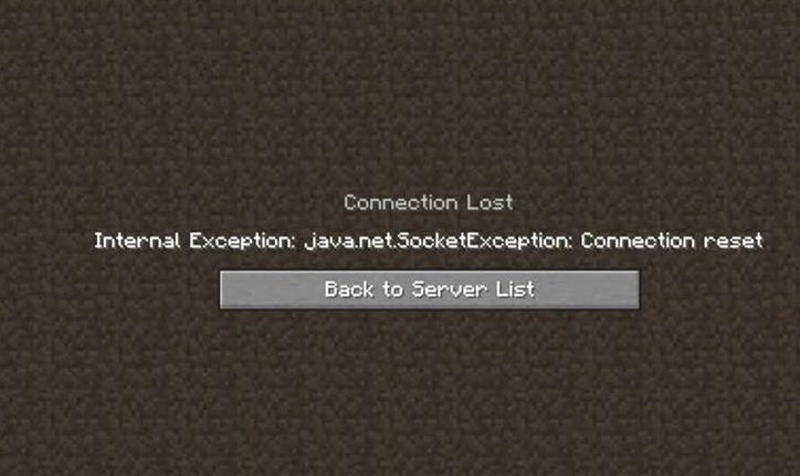 Minecraft: Fix Internal Exception java.net.socketexception Connection Reset