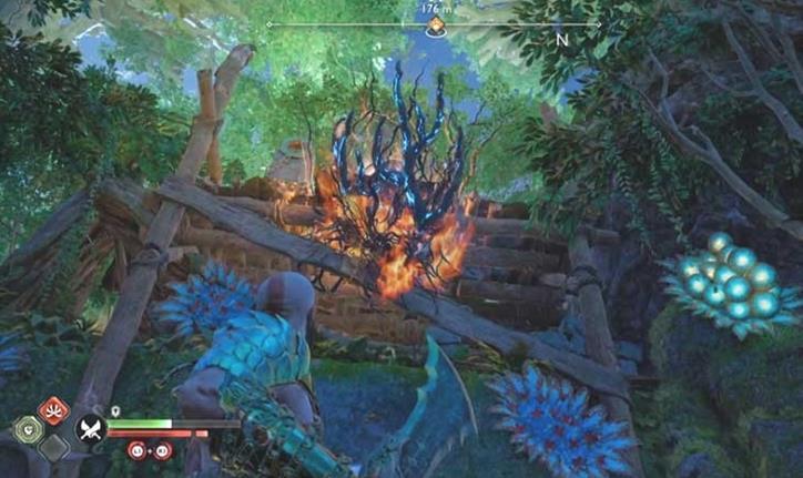God Of War Ragnarok: Cómo quitar las vides azules (ramas espinosas)