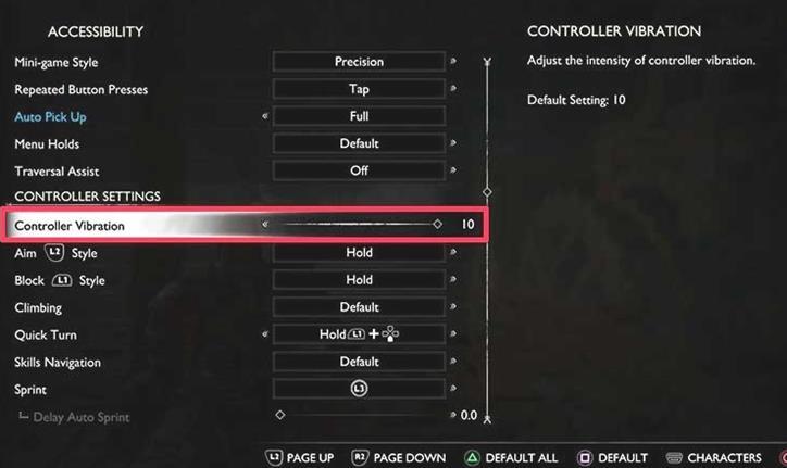 Cómo desactivar la vibración del mando en God Of War Ragnarok