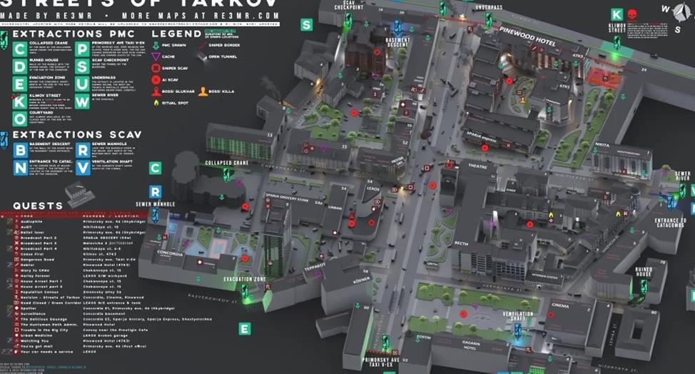 Escape from Tarkov - Conoce el mapa de las calles de Tarkov en 2023